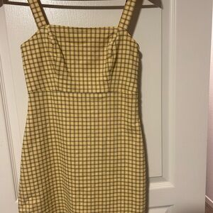 Yellow Plaid Women's Dress HOLLISTER